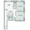 2 Bedroom, 2 Bathroom - 1020 SF